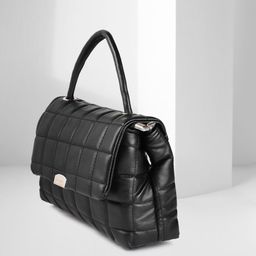 Lino Perros Women Black Quilted Structured Satchel-50