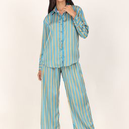 Masha Striped Satin Shirt & Trousers-image-79