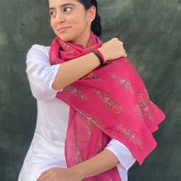 BUTA BUTI Floral Printed Cotton Scarf-41