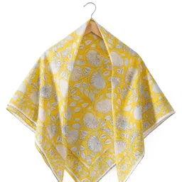 HANDICRAFT PALACE Floral Printed Cotton Square Scarf-12