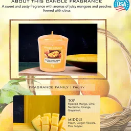 YANKEE CANDLE Orange Mango Peach Salsa Original Votive Scented Candle image 1