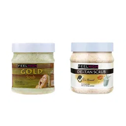 FEELHIGH Set of Gold & De Tan Organic Face & Body Scrub - 500 ml each-15