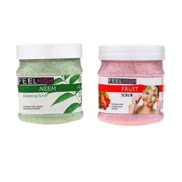 FEELHIGH Set of Neem & Fruit Organic Face & Body Scrub - 500 ml each-45