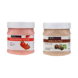 FEELHIGH Set of Strawberry & Shea Butter Organic Face & Body Scrub - 500 ml each-87