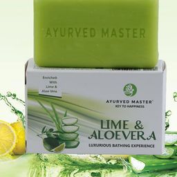 AYURVED MASTER Set Of 3 Lime & Aloe Vera Bathing Soap for Anti-Pollution - 125g each-4