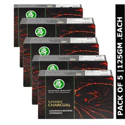 AYURVED MASTER Set Of 5 Elegance Activated Natural Charcoal Soap - 125g each-32