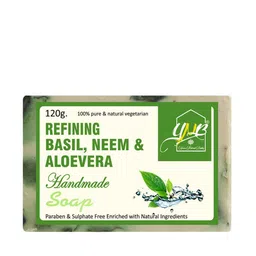 YNB YOURS NATURAL BUDDY Unisex  Green Basil, Neem & Aloevera Handmade Soap Pack of 7 image 2