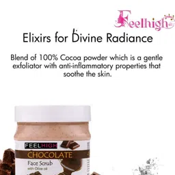 FEELHIGH Set Of 2 Chocolate With Olive Oil Scrub & Charcoal Face & Body Scrub-500 ml Each image 4