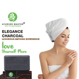 AYURVED MASTER Set Of 4 Elegance Activated Natural Charcoal Soap - 125g each image 4