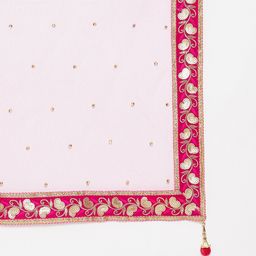 Clora Creation Magenta & Gold-Toned Ethnic Motifs Dupatta with Sequinned image 5