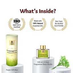 The Aroma Factory Transparent & Green Lemongrass Reed Aroma Oil Diffusers 100 ml image 2