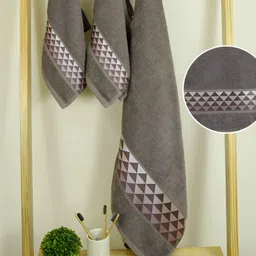 Aura Art Gallary Brown 3 Pieces Printed Cotton 380 GSM Towels-28