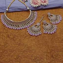 AASHISH IMITATION AD-Studded & Beaded Jewellery Set-image-7
