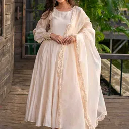 Label Shaurya Sanadhya Pleated Thread Work Chanderi Silk Kurta with Pyjamas & With Dupatta-picture-36