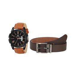 MARKQUES Men Solid Leather Watch & Belt Gift Set-image-44