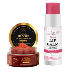 TNW the natural wash Set of Rose Oil Tinted Lip Balm & All Natural Lip Scrub-9