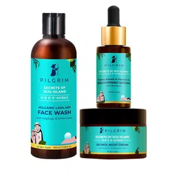 Pilgrim Set of Secrets of Jeju Island for Face Wash-Brightening Serum & Night Cream-32