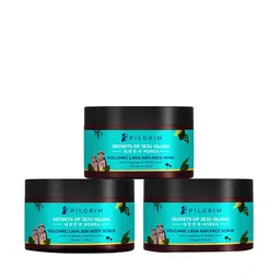 Pilgrim Set of Secrets of Jeju Island Volcanic Lava Ash Face Mask-Face Scrub & Body Scrub-53