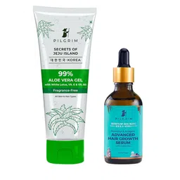 Pilgrim 99% Aloe Vera Gel with White Lotus 200 ml & Advanced Hair Growth Serum 50 ml-36