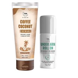 TNW the natural wash Set of Under Arm Roll-On Deodorant & Coffee Coconut Scrub-40
