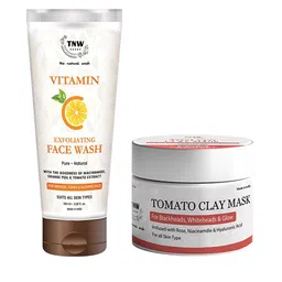 TNW the natural wash Set of Tomato Clay Mask & Vitamin C Exfoliating Face Wash-55