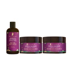 Pilgrim Set of Secrets of Vinotherapie Red Vine Body Lotion-Face Cream & Night Gel Cream-54