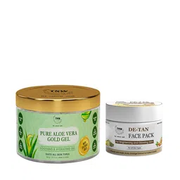 TNW the natural wash Set of De-Tan Face Pack & Pure Aloe Vera Gold Gel-50