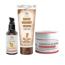 TNW the natural wash Set of Vitamin C Face Serum, Tomato Clay Mask & Coffee Coconut Scrub-50