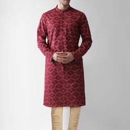 KISAH Ethnic Motifs Printed Straight Kurta with Churidar-image-34