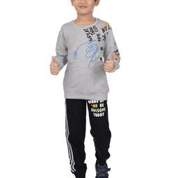 Nottie Planet Boys Typography Printed T-shirt with Pyjamas-image-56