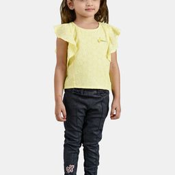 Peppermint Girls Yellow & Grey Top with Trousers-48