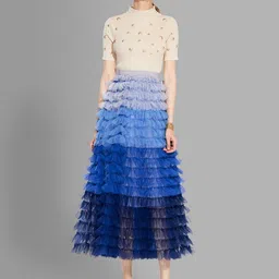 JC Collection Women Blue & Cream-Coloured Embellished Co-ords Set-image-20