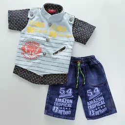 BAESD Boys Typography Printed Shirt with Shorts-image-80