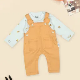 MeeMee Infants Dungaree With Space-Printed T-Shirt-image-24