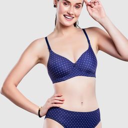 Lady Love Women Navy Blue Printed Lingerie Set-image-35