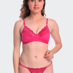 Fleurt Women Pink Solid Lingerie Set Fleurt-L.Set-Ballon-PK-30-Pink-image-25