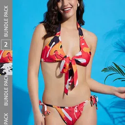 SECRETS BY ZEROKAATA Pack of 2 Printed Halter Neck Lingerie Set-picture-21