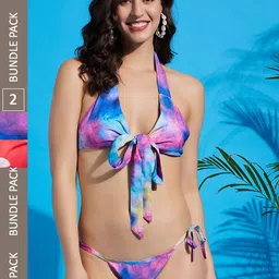 SECRETS BY ZEROKAATA Women Pack of 2 Printed Halter Neck Lingerie Set-picture-24