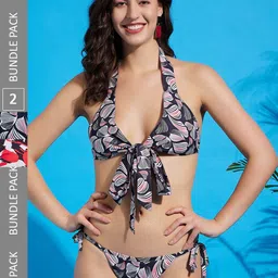 SECRETS BY ZEROKAATA Pack of 2 Printed Halter Neck Lingerie Set-picture-23