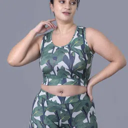 Keepfit Plus Size Abstract Printed Round Neck Swim Set-8