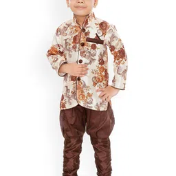 CELEBRITY CLUB Mandarin collar Floral Printed Sherwani Set-32