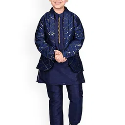 BAESD Boys Geometric Woven Design Sherwani With Kurta & Pyjama-40