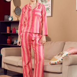 The Quince Life Cotton Women Cotton Candy Stripe Pj Set-image-29