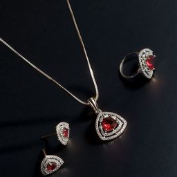 Kalakrith Milano Cubic Zirconia Stone Studded Jewelry Set-image-25
