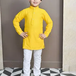 BT DEZINES Boys Floral Embroidered Sequinned Straight Kurta With Pyjama-picture-31