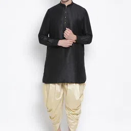 VASTRAMAY Mandarin Collar Kurta with Dhoti Pants-image-80