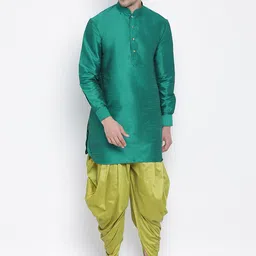 VASTRAMAY Mandarin Collar Kurta with Dhoti Pants-image-82