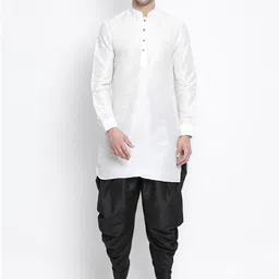 VASTRAMAY Mandarin Collar Kurta with Dhoti Pants-image-77