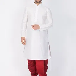 VASTRAMAY Mandarin Collar Kurta with Dhoti Pants-image-45