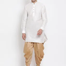 VASTRAMAY Mandarin Collar Kurta with Dhoti Pants-image-74